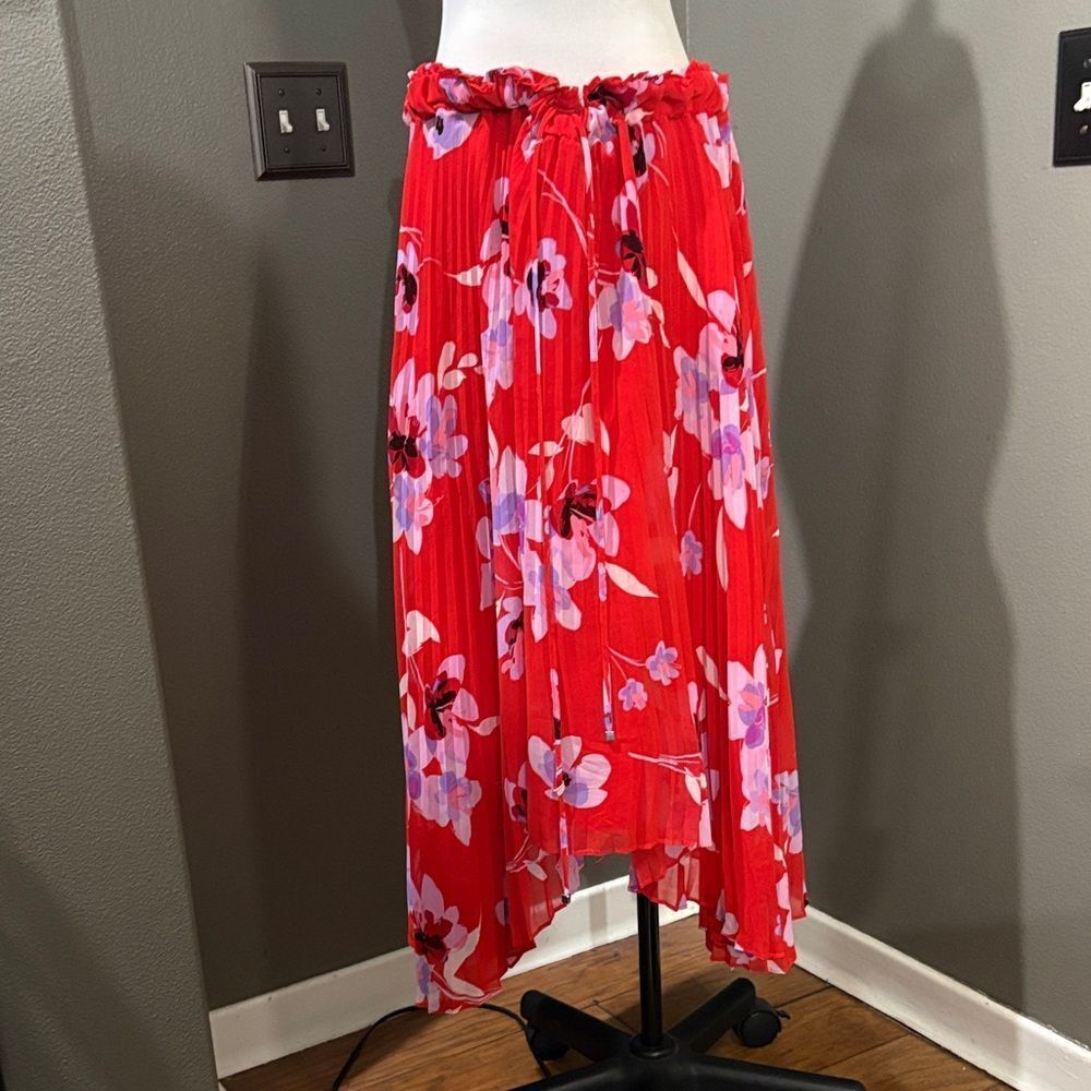 Calvin Klein Floral Red High Low Skirt
